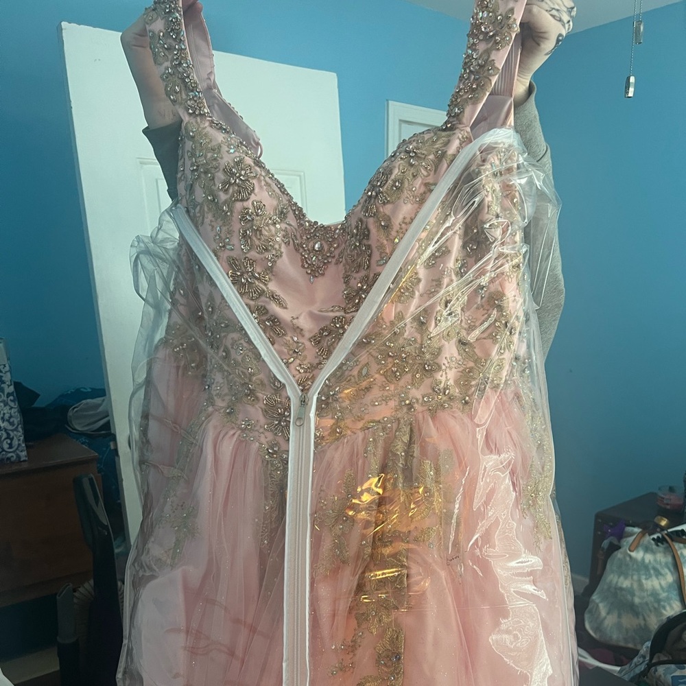 light pink prom dress/ ball gown
